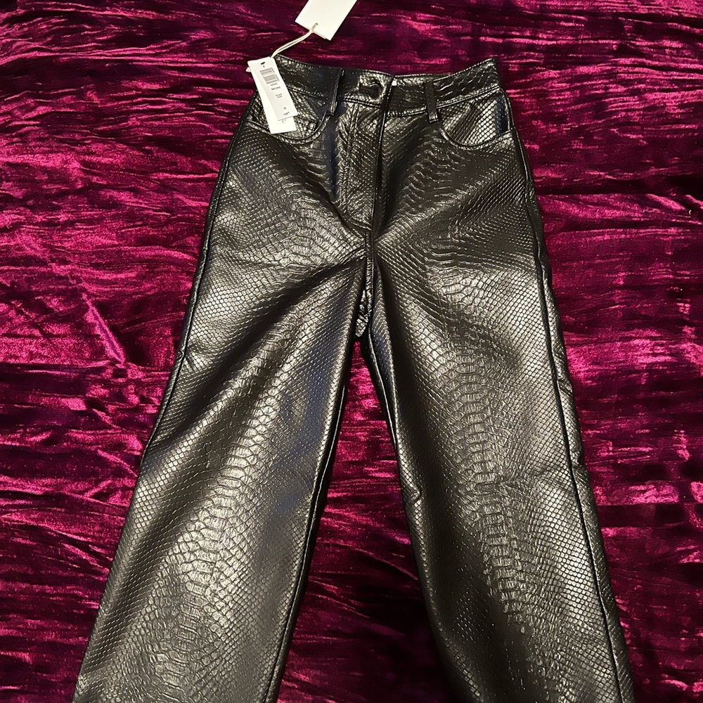 Aritzia Croc Print straight leg pant